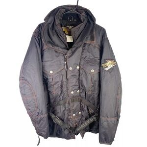 Harley Davidson Riding Jacket Size Medium Nylon Men’s Black HD Embroidered